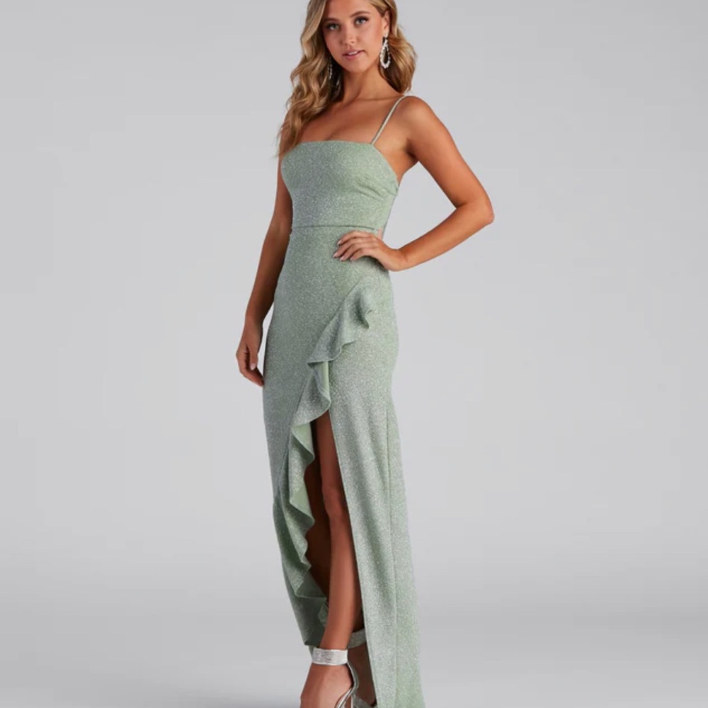 Constance Formal Ruffled Glitter Dress